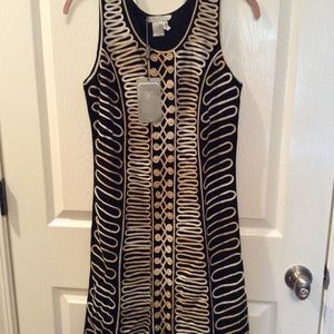 Felicity black dress with braided trim details